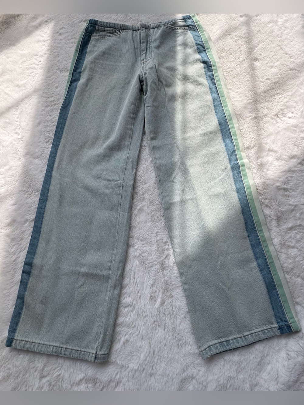 Pilcro Light Blue Wide-Leg Denim Jeans - Picture 2 of 16